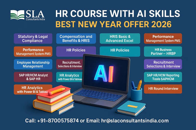 Online HR Course with Live Projects, 100% Job, Salary upto 5.1 LPA, SLA Human Resource Training Classes, Delhi, Noida, 