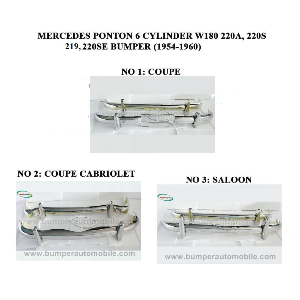 Mercedes Ponton 6-cylinder W180 220A, 220S, 220SE (1954-1960) and 219 (from 1957)